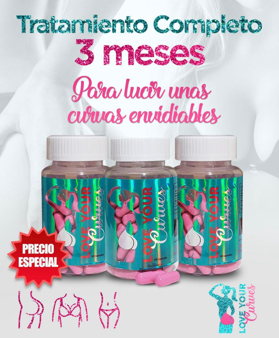 3 frascos de love your curves